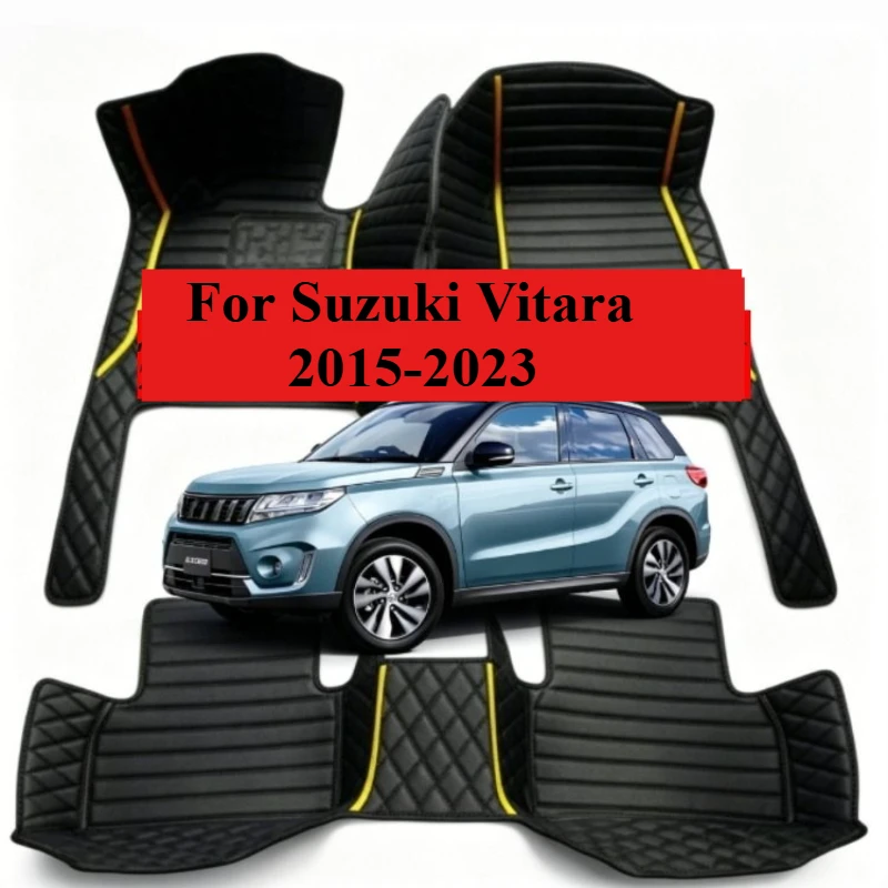 OMANE Custom Car Floor Mats For Suzuki Vitara 2015 2016 2017 2018 2019 2020 2021 2022 2023 Auto Carpets Foot Coche Accessorie
