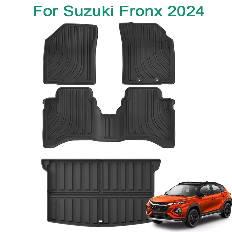 RHD Floor Mats for Suzuki Fronx 2024 Car Mats TPE Waterproof Foot Mat Cargo Liner Right Hand Drive 2025 Trunk Mat