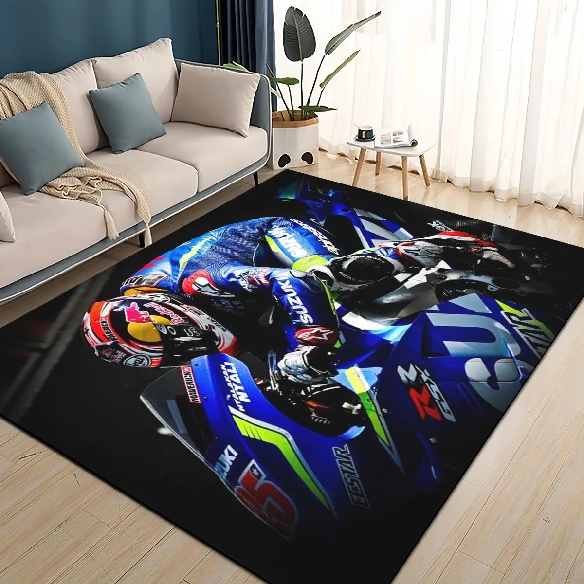 Suzuki Motorcycle Large Carpet Rug for Home Living Room Bedroom Sofa Doormat Decor Kids Play Area Non-slip Floor Mat Decoration