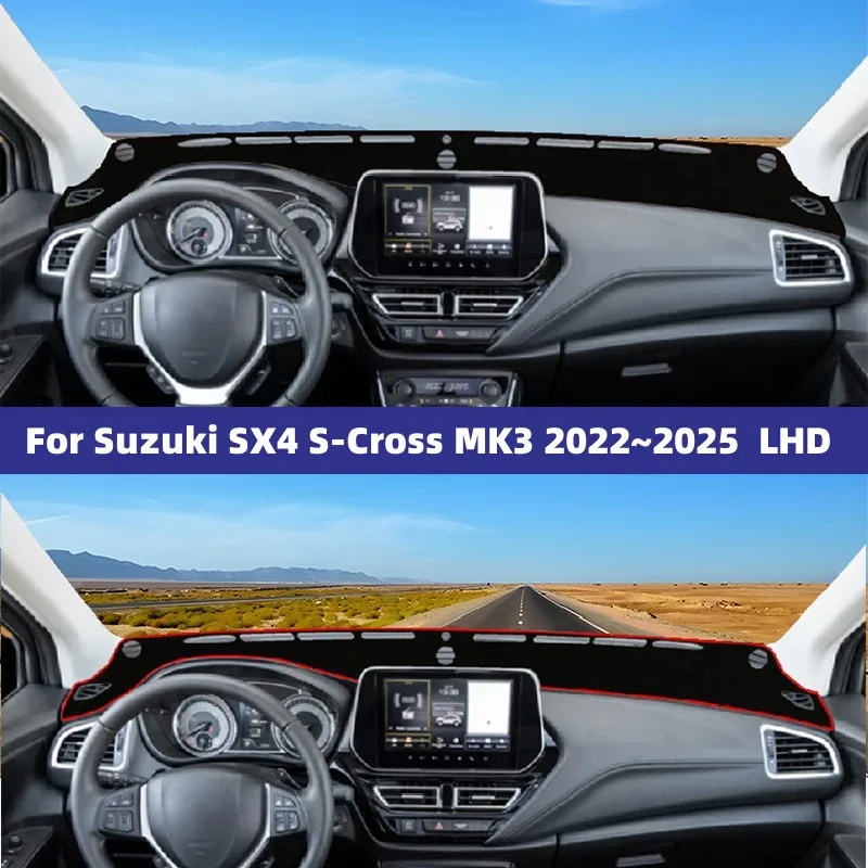 For Suzuki SX4 S-Cross MK3 2022 2023 2024 2025 1pc Car Center Console Dashboard Dustproof Carpet Trim Pad Sun Shade Non-slip Mat