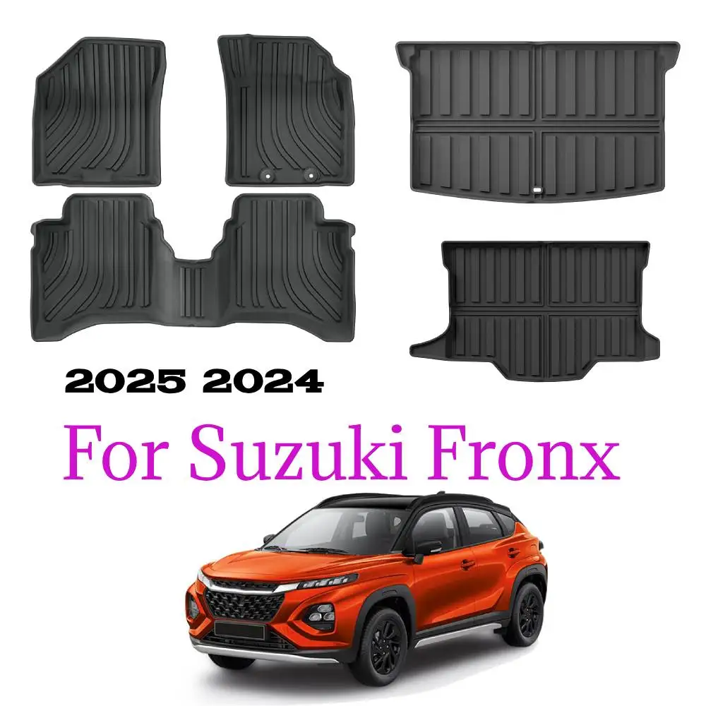 For Suzuki Fronx 2025 2024 TPE Floor Mats All Weather Protection Cargo Liner Waterproof Trunk Mat Backrest Pad Right-hand drive