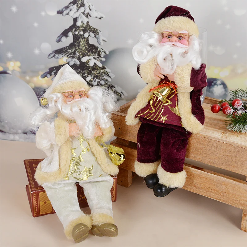 Christmas Santa Claus Doll Golden Xmas Tree Ornament Merry Christmas Decorations for Home Navidad Natal Party Gift New Year 2023