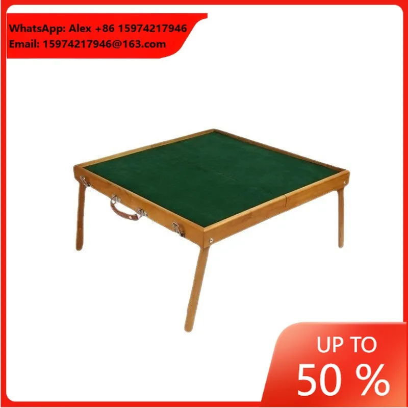 Automatic Travel Outdoor Portable Beech Mahjong Table With Folding Design And Long-Legged Structure