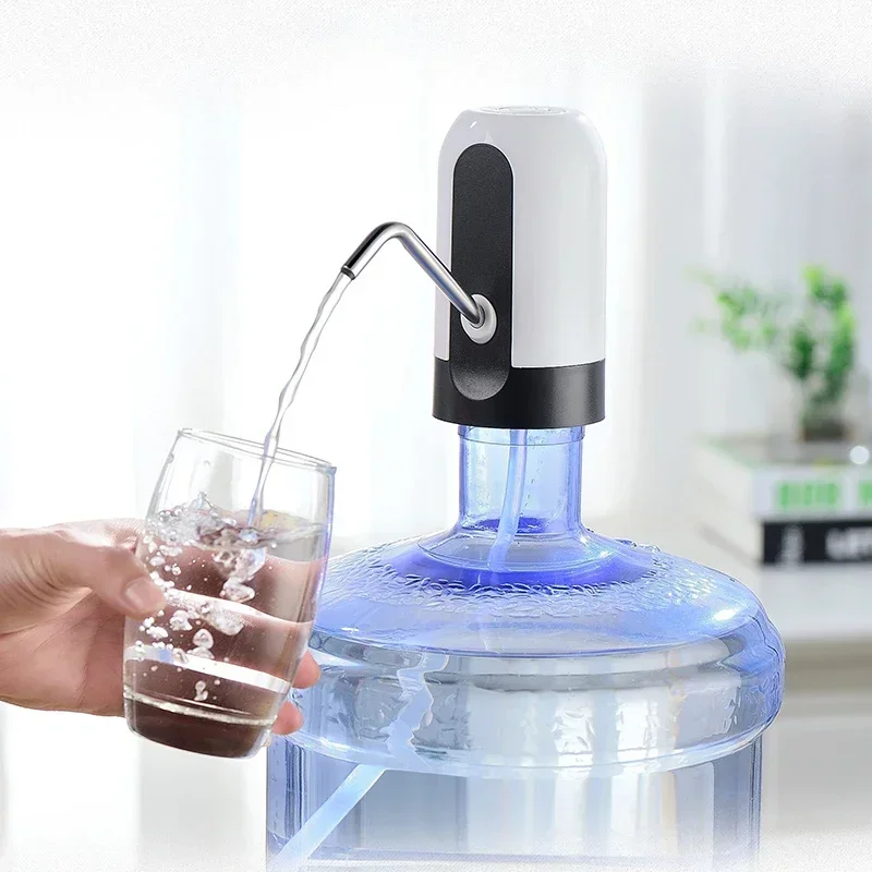 Automatic Water Bottle Pump Universal Electric Cordless Water Pump Dispenser Pump USB Charge One Click Switch Dispenser Kitchen