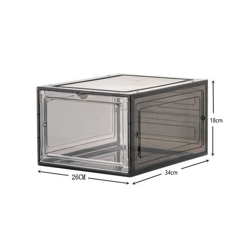 Transparent magnetic acrylic positive door ball shoe storage shoe box household assembly moisture-proof breathable shoe cabinet