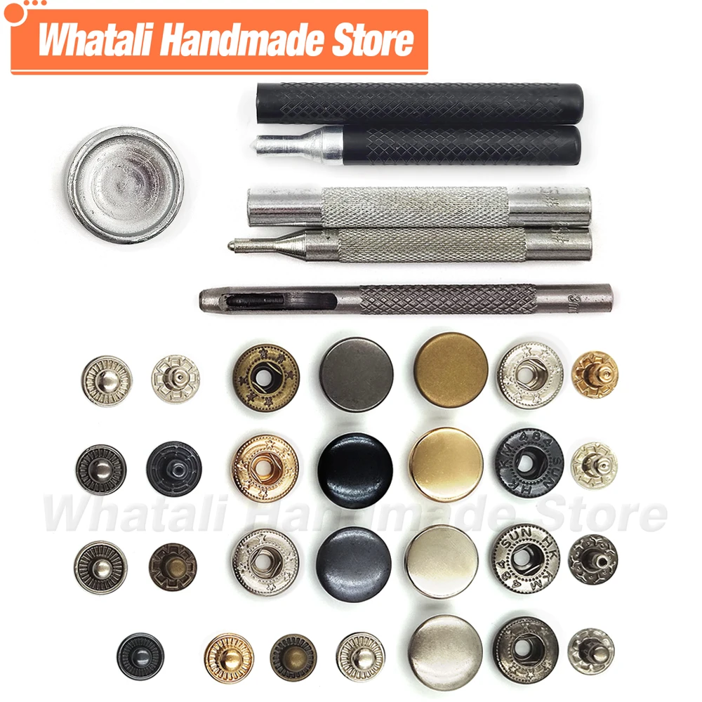 50 Sets 831/633/655 Snaps Button Metal Snap Fasteners Press Studs For Sewing Clothes Garment Bags Shoes Leathercraft
