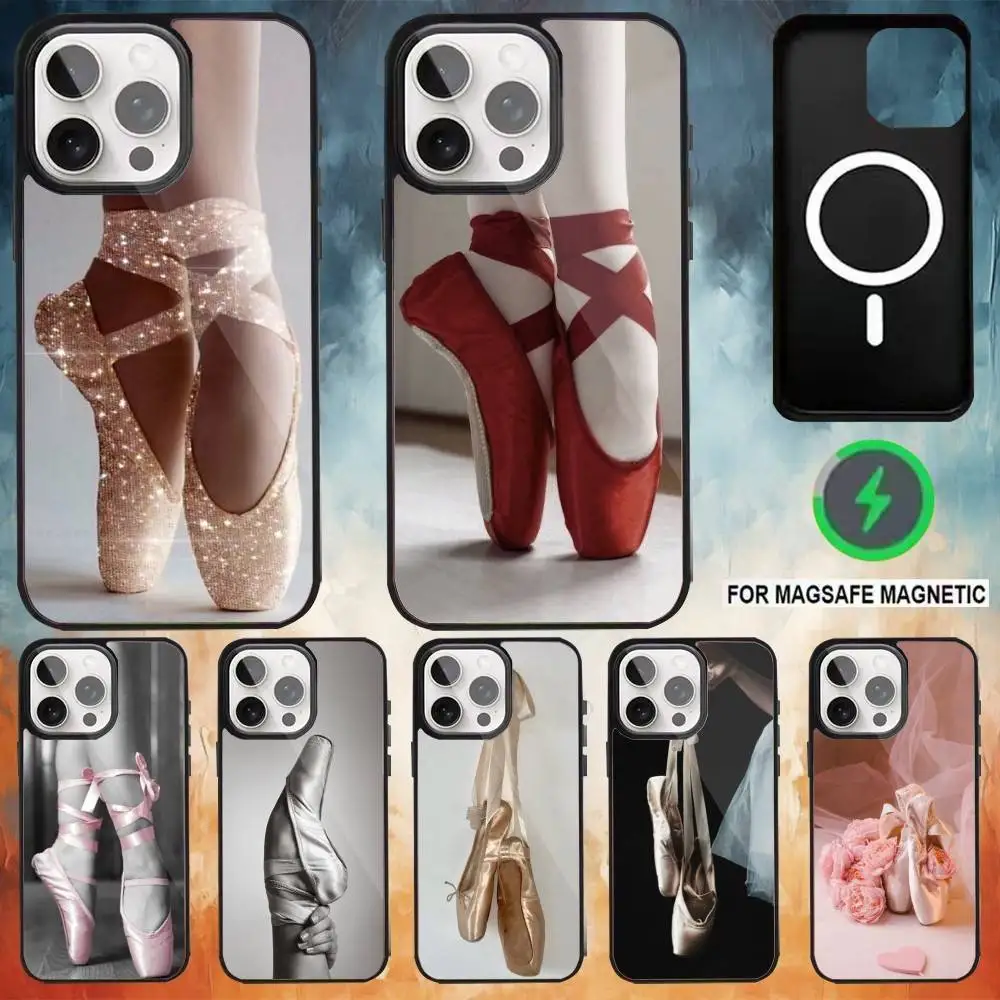 Ballet Ballerina Dance Shoes Phone Case For iPhone 17 16 15 14 13 12  Pro Max Plus for Magsafe Mirror Wireless Magnetic Cover