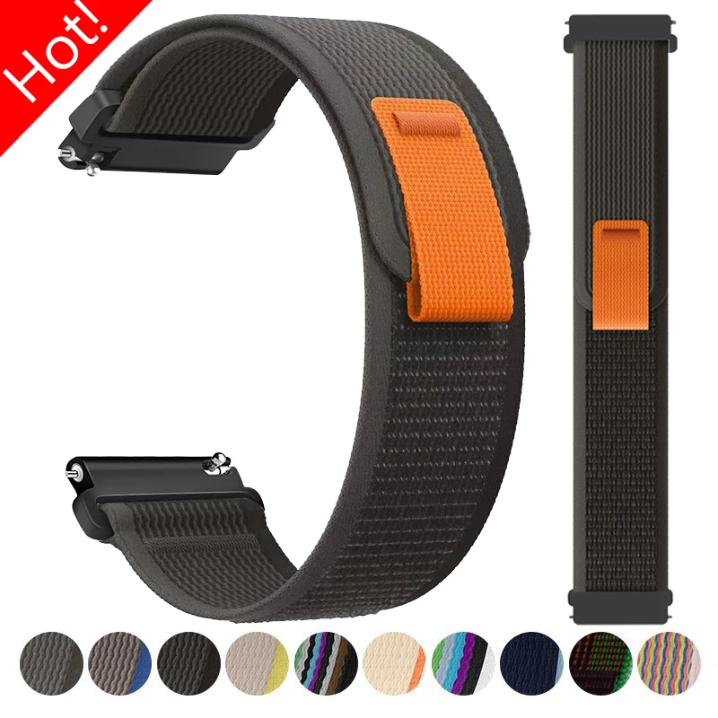 20mm 22mm Trail Loop Nylon Band for Huawei GT5 4/3Pro 46mm Bracelet for Samsung Galaxy Watch 7 6 5 4 Classic/5Pro/Active 2 Strap