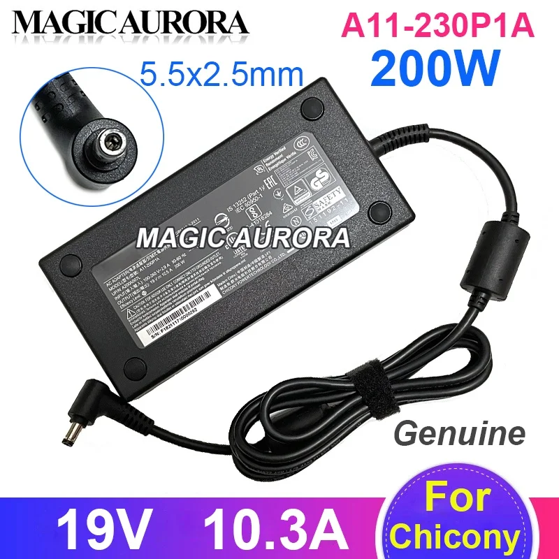 New A11-200P1A Power Adapter 19V 10.5A 200W For SCHENKER XMG P507 2017 For MEDION ERAZER GAMING X7851 X7843 X7857 Laptop Charger