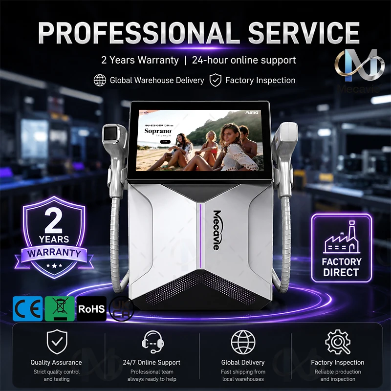 2 In 1 Beauty Machine Hair Reduction Device Skin Rejuvenation Equipment Ice Cooling Touch Screen Professional Salon Use