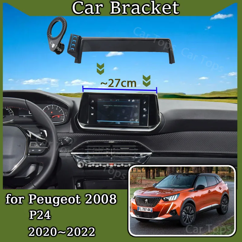 Car Mount for Peugeot 2008 P24 2020 2021 2022 7-Inch Screen Magnetic Mobile Phone Holder GPS Bracket Gravity Stand Accessories