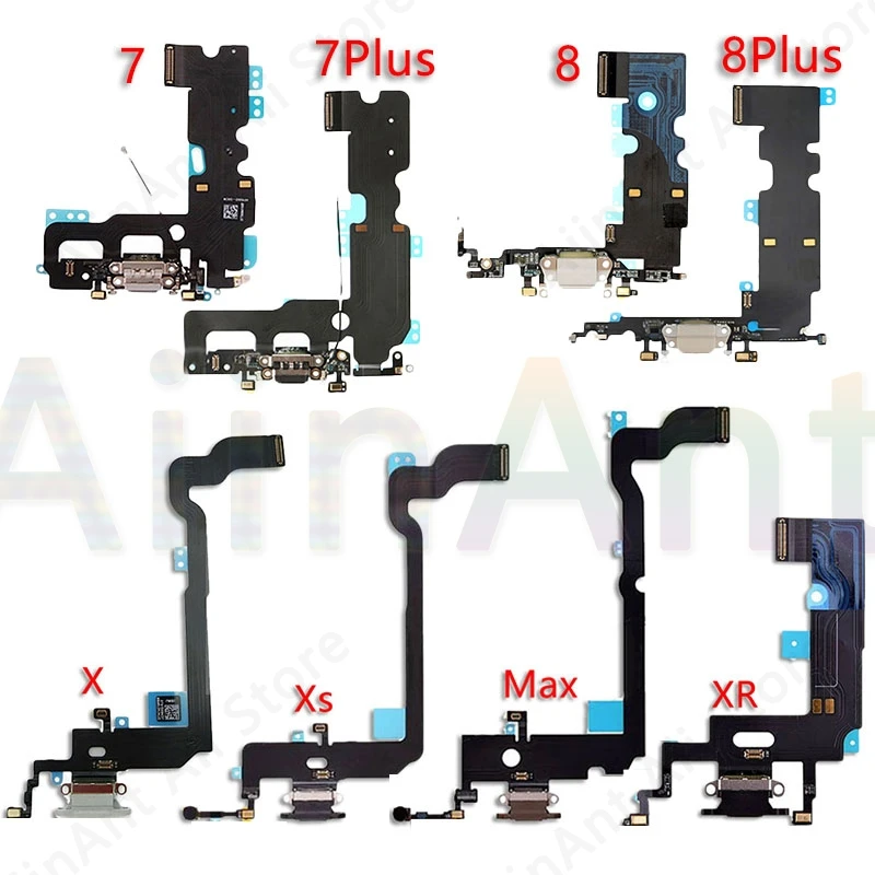 AiinAnt OEM USB Port Charger Dock Connector Mic Charging Flex Cable For iPhone 7 8 Plus Xs Max X XR Dock Charging Flex