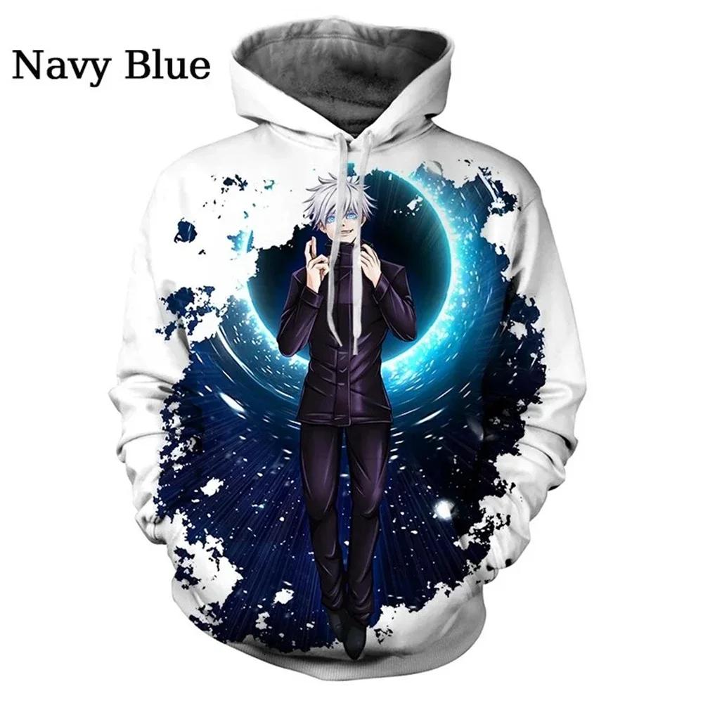 2025 Autumn/Winter Japanese Popular Anime Spell Battle Men's Hoodie Gojo Hoodie 3D Printed Men's Hoodie Fashion Warm Hoodie 6XL