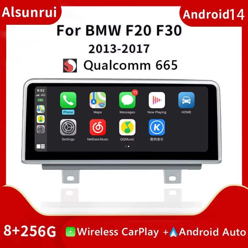 Qualcomm Snapdragon 665 Android 14 For BMW 1 2 3 4 Series F20 F21 F22 F30 F31 F32 F33 F34 F36 Screen Apple Carplay Multimedia 4G