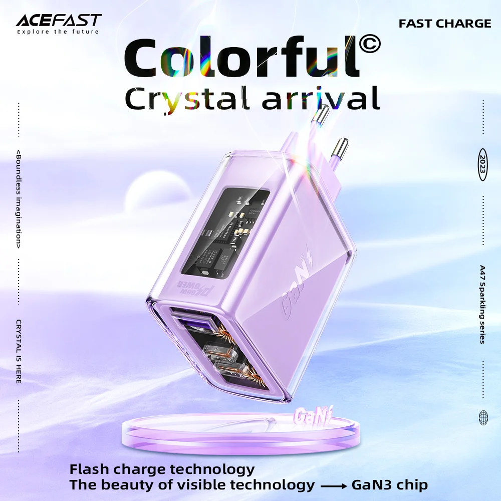 ACEFAST GaN Charger 65W USB Type C PD Fast Charger with Quick Charge 4.0 3.0 USB Phone Charger For MacBook Laptop for iphone 17