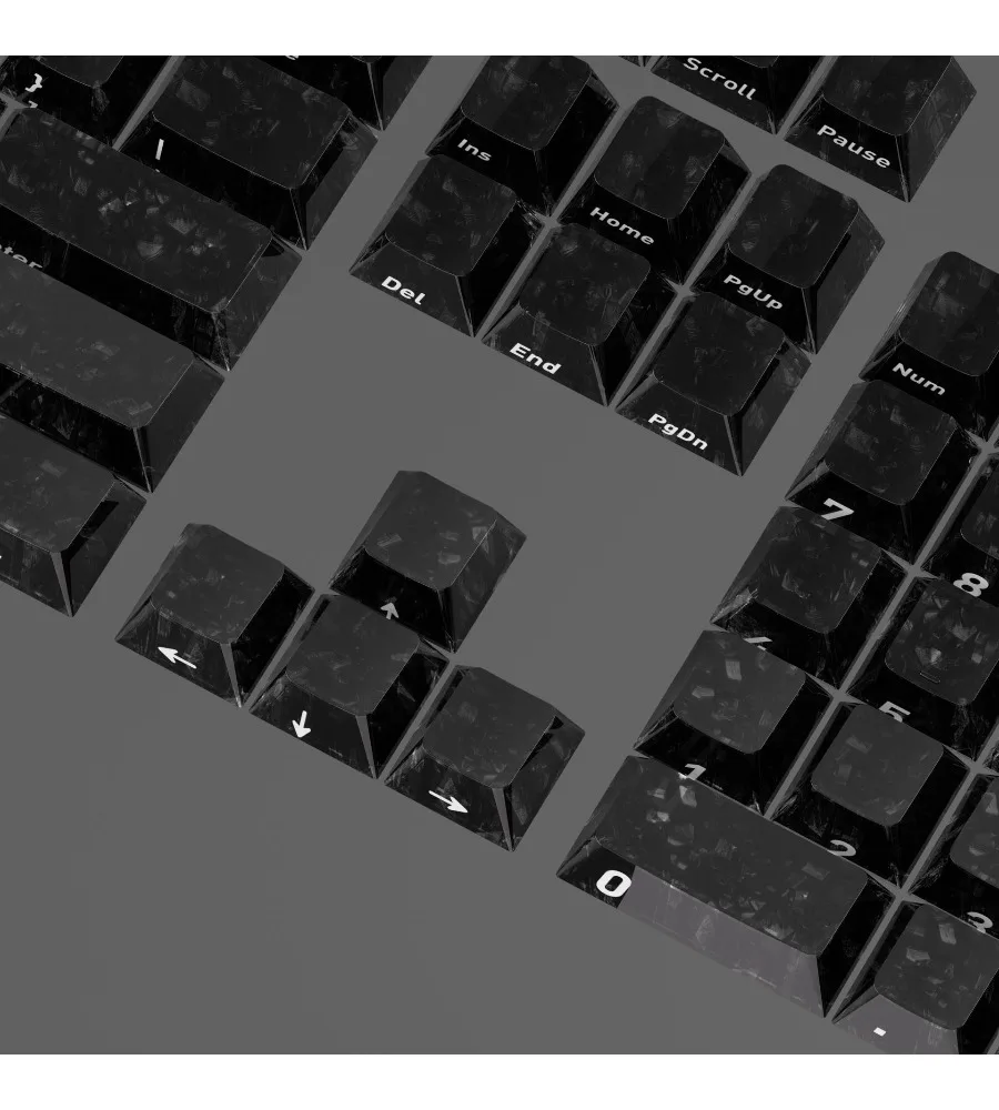 Carbon fiber PC transparent side engraved keycap 119 keys WOOTING bee magnetic axis mechanical keyboard keycap