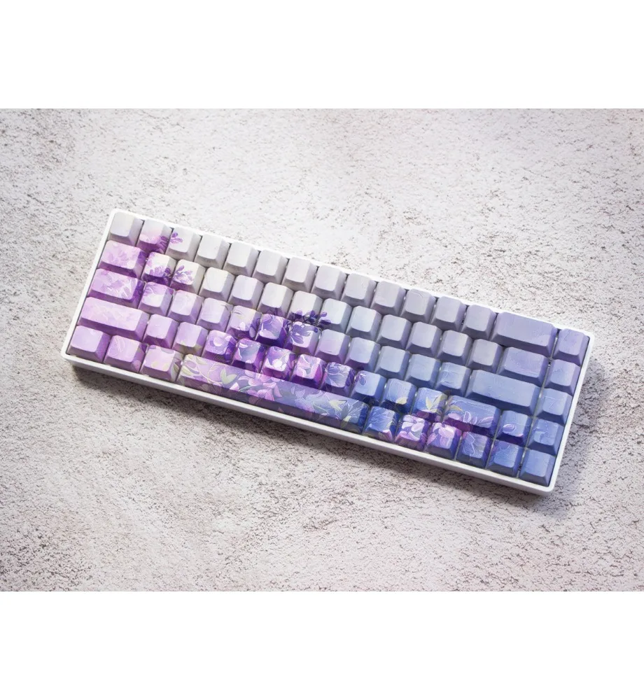 Keycap personality sublimation original Wooting magnetic axis and other wireless mechanical keyboard Wisteria flower side