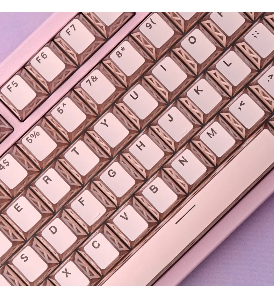 Keycap personalized engraving custom magnetic axis keyboard PC + PBT two-color original powder/white/green royal light keycap