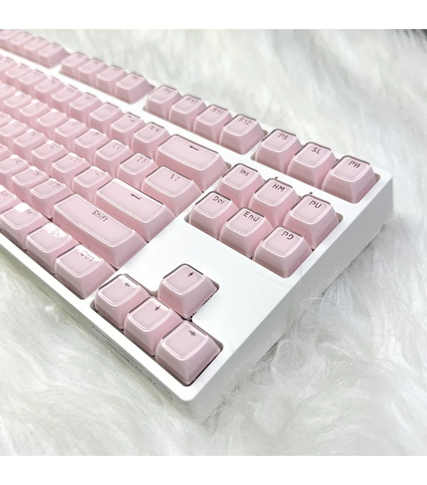 Personalized keycap spot jelly powder keycap 0EM height small full set of 136 keys PC transparent magnetic axis keyboard trend
