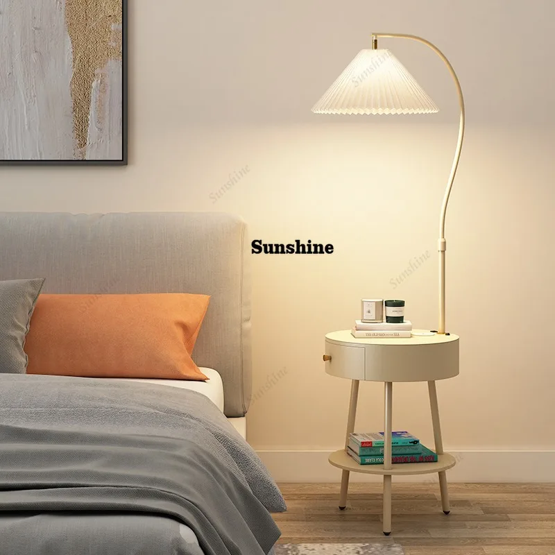 Minimalist Italian Nightstands Light Drawers Small Simple Smart Bedside Table With Wireless Charger Nachttisch Home Furniture