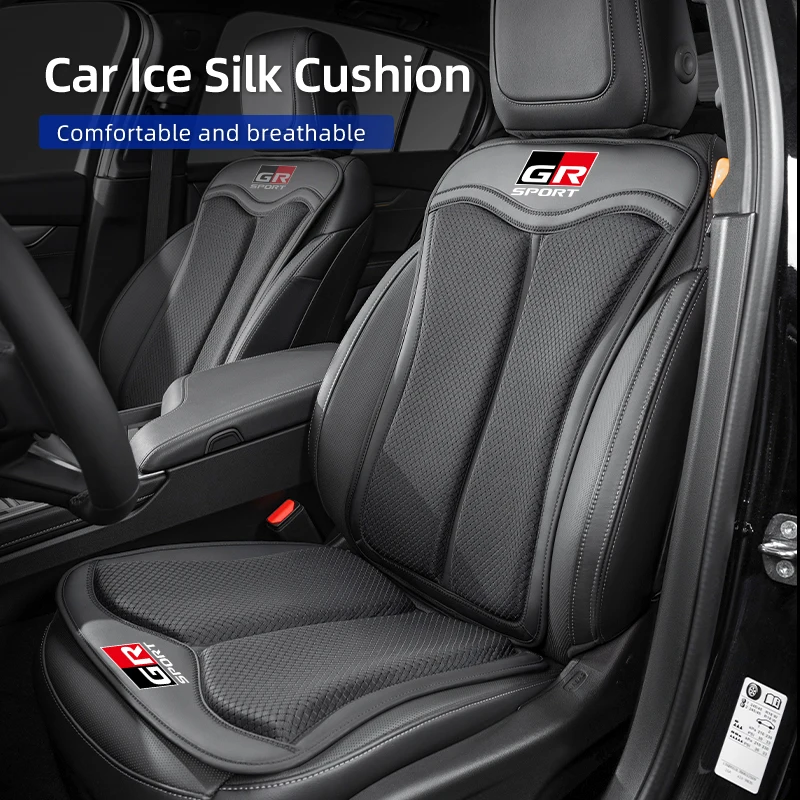 Car Seat Ice Silk Cushion Backrest Seat Protector Cover Accessories For Toyota GR Gazoo Racing Camry Corolla CROSS RAV4 Alphard