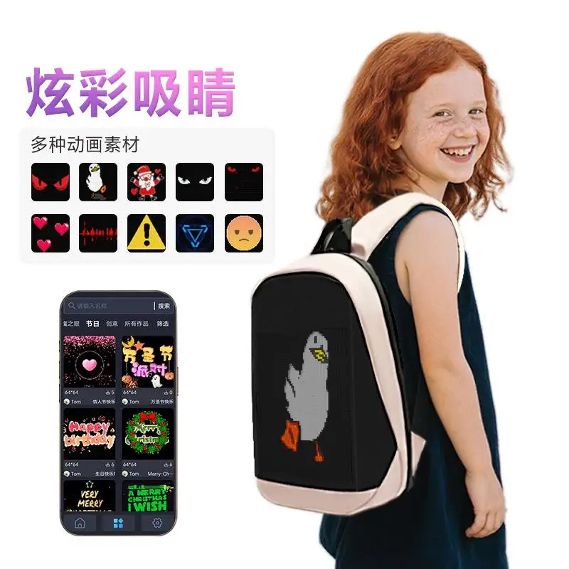 Led Backpack Display Flexible Screen Led Advertising Outdoor Travel Personalized Led Backpack Highlight Full Color Back Pack