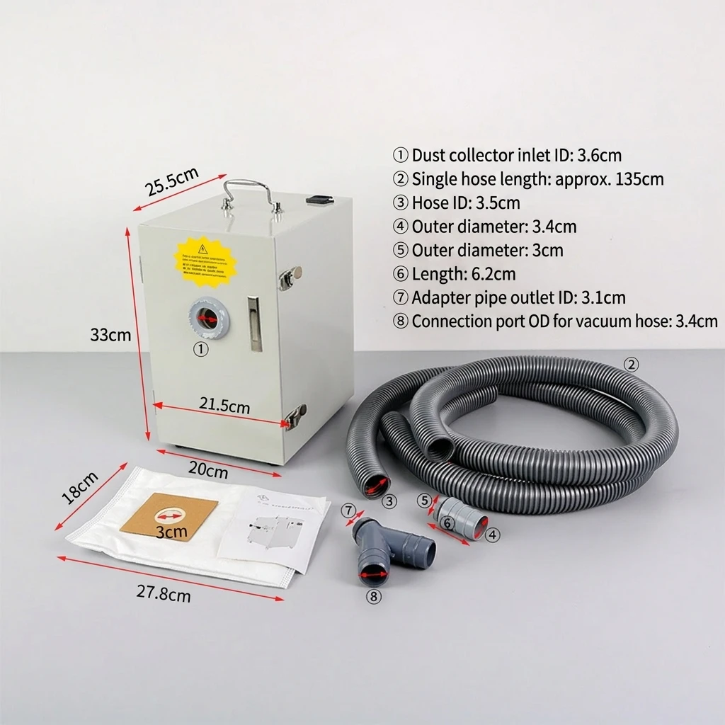 Dust Polishing Vacuum Cleaner Digital Display Double & Single Hole Desktop Dust Collector