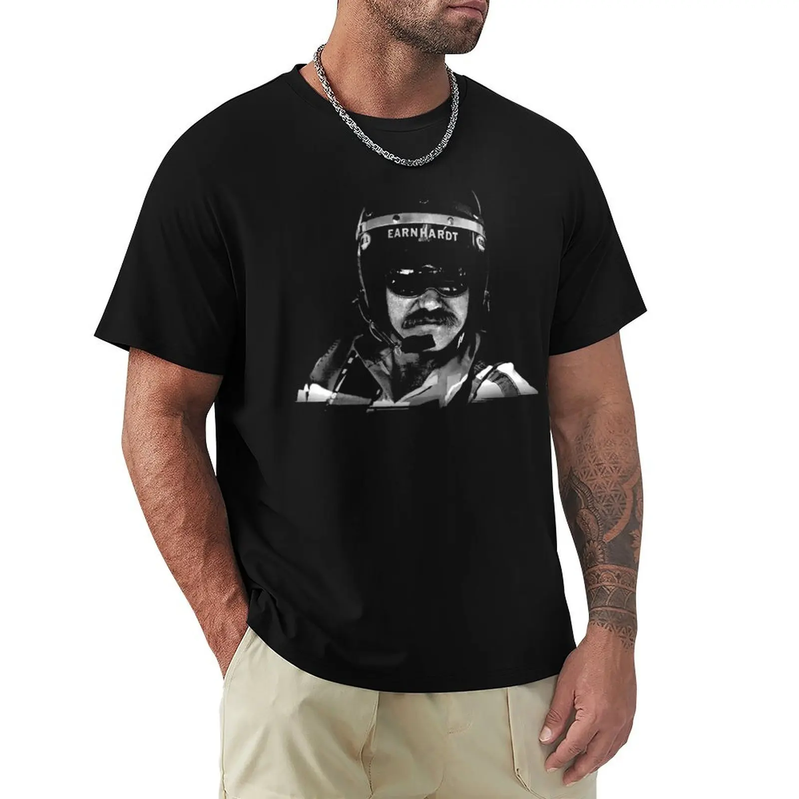 Earnhardt Sr. The Man in Black on the Fast Track T-Shirt Fitness Quick Dry Short Sleeve Top