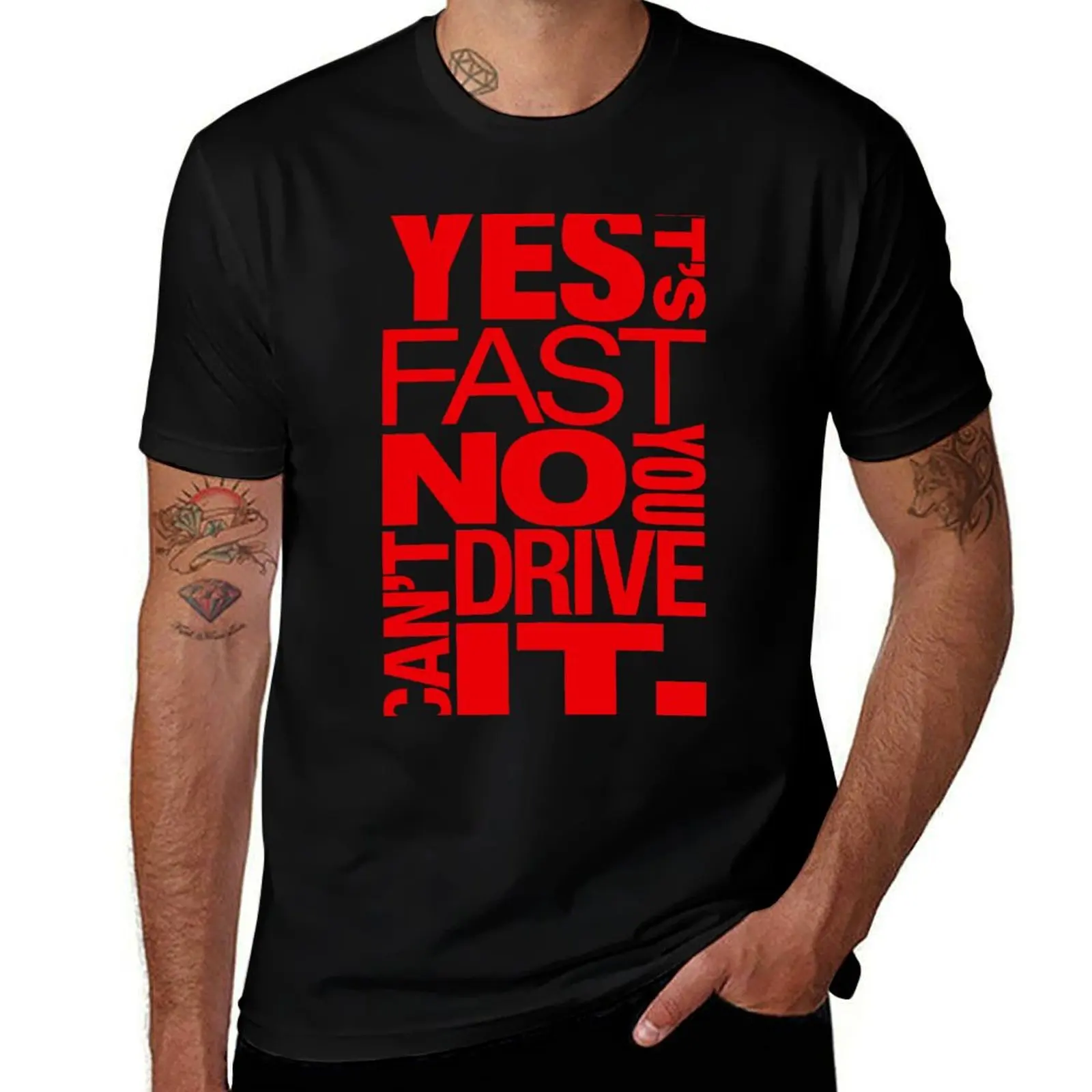 Yes it's fast No you can't drive it (1) T-Shirt Trendy Casual Short Sleeve Shirt