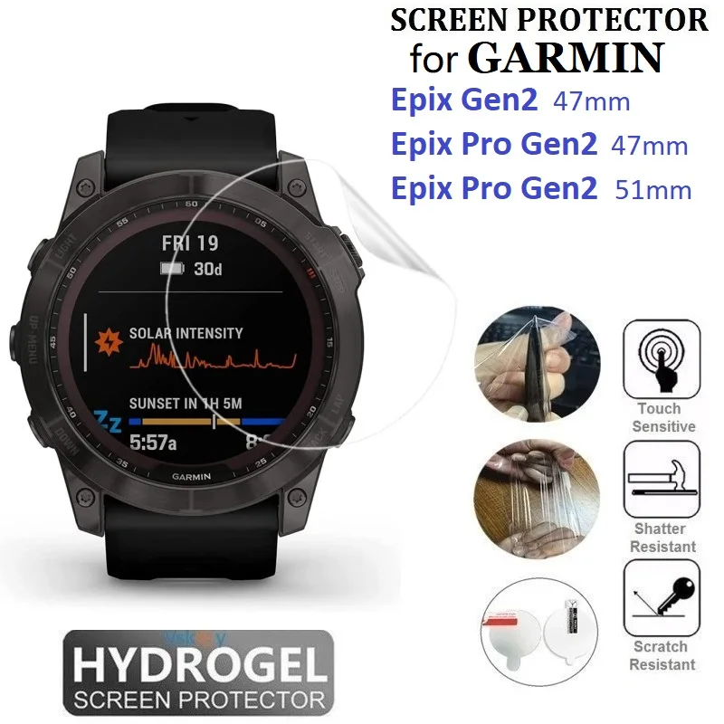 10PCS TPU Hydrogel Screen Protector for Garmin Epix Pro Gen 2 47mm 51mm / Epix Gen2 Smart Watch HD Clear Soft Protective Film