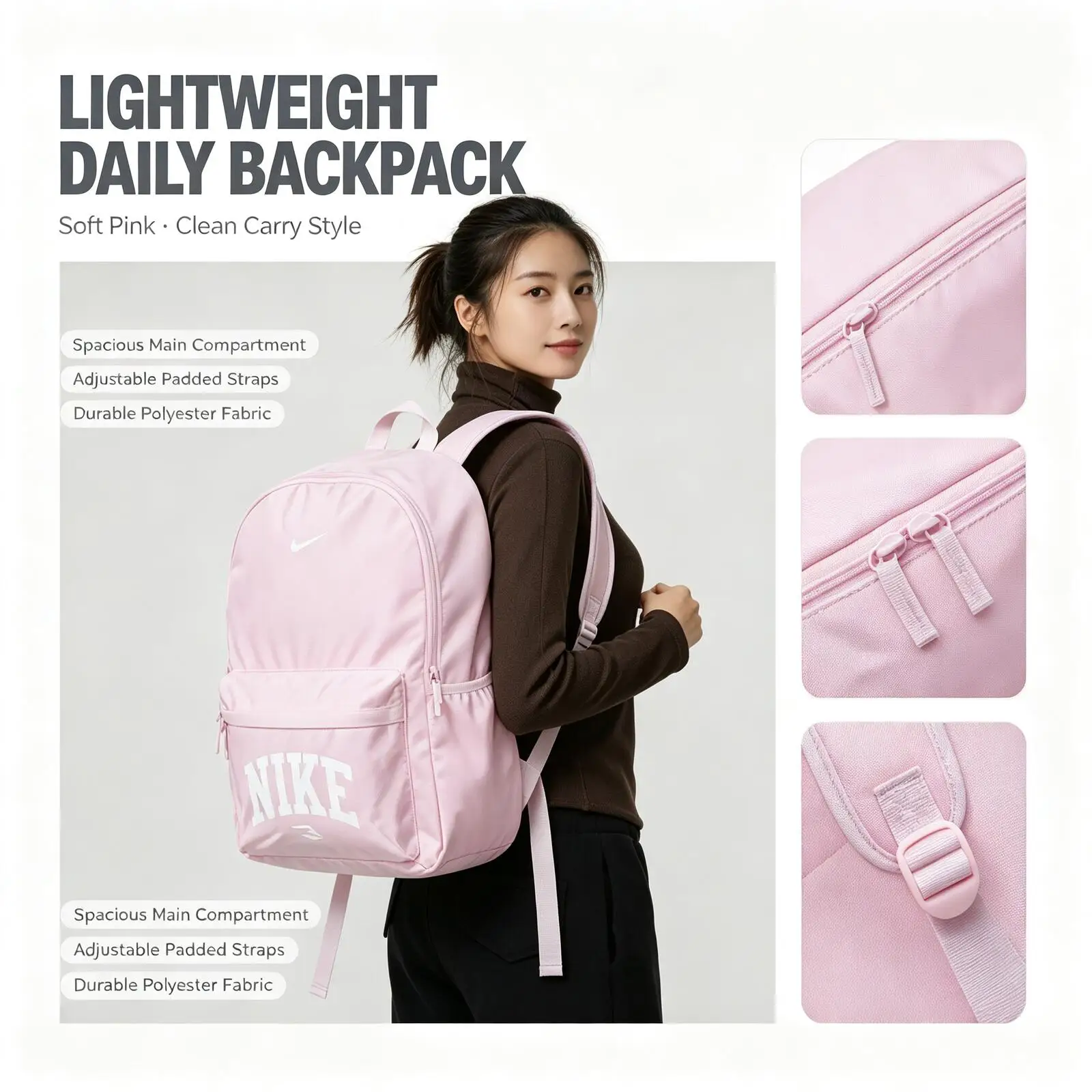 Nike Men's And Women's Sports Bags, Outdoor Travel Storage, Fashionable Backpacks, Student School Bags N32533091GS-001
