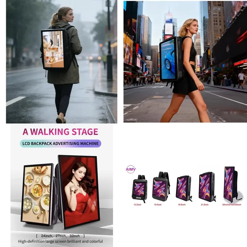 Designed for dynamic marketers and event promoters, this 32-inch mobile backpack advertising player transforms traditional