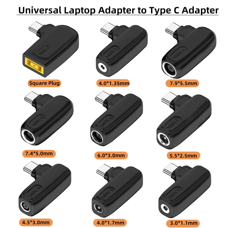 PD 100W DC to USB C Adapter Universal Laptop Charger to Type C 5V 9V 20V Power Adapter Connector Converter for MacBook Xiaomi