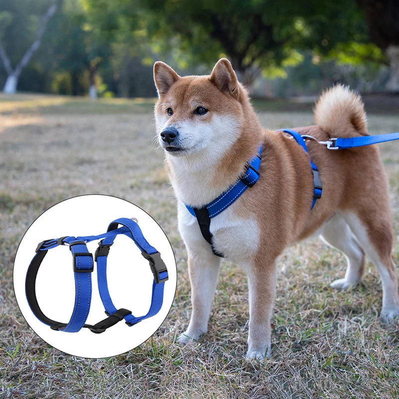 Husky Lightweight H-Shaped Pet Dog Harness Reflective Vest Nylon Explosion-Proof Soft Chest Strap Pets Accessories for Dogs