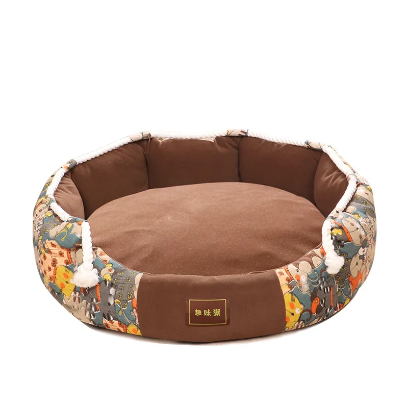 Bed for Dog Cat Pet Round Kennel Medium Small Dog Sofa Bed Cushion Pet Calming Dog Bed House Pet Supplies Accessories