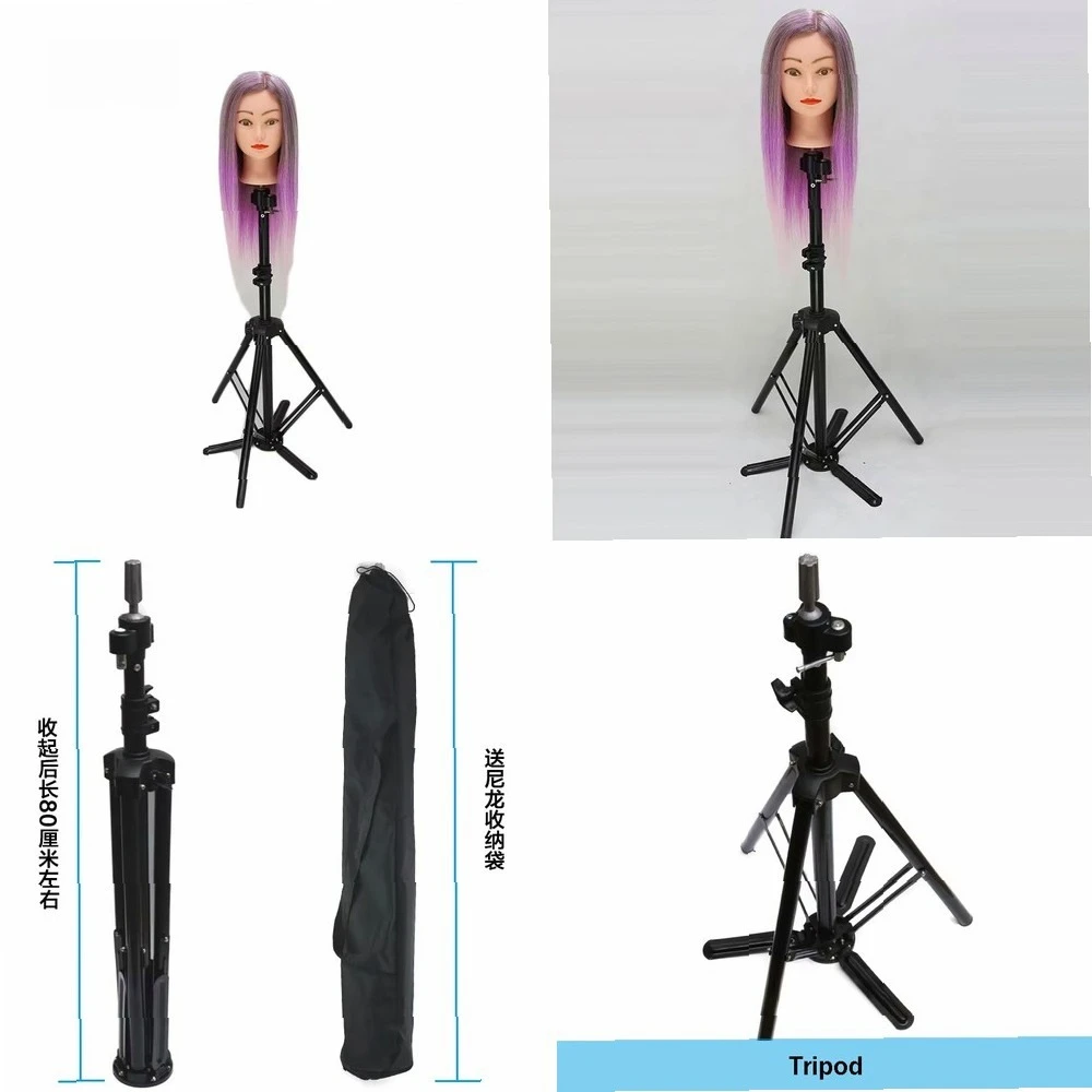 Adjustable Wig Tripod Stand for Mannequin Head, Stylist Salon Display Holder