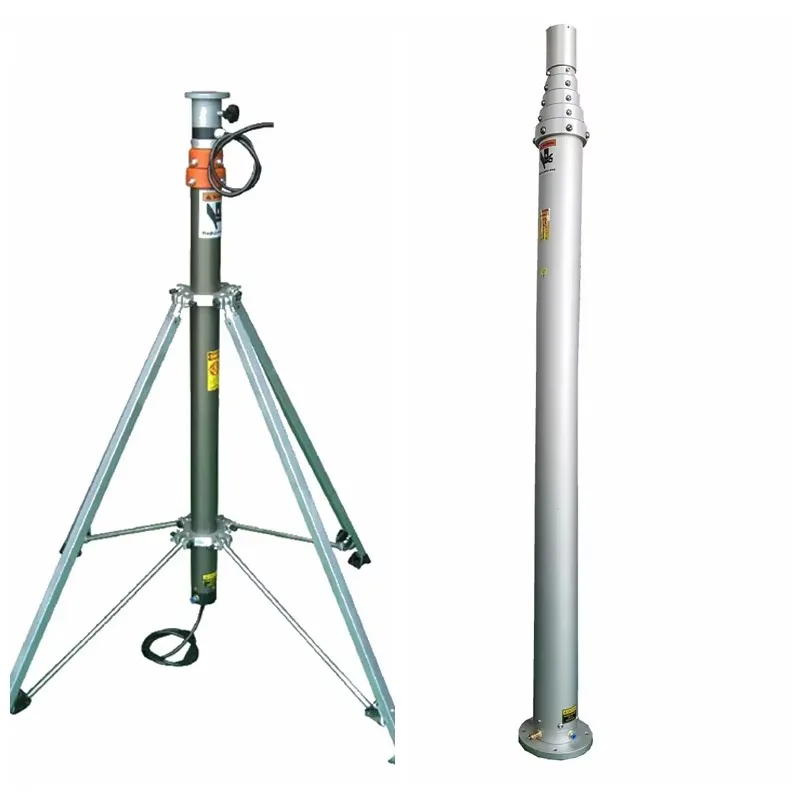 5m 6m 9m Electric and Manual Lifting Pneumatic Type Tripod Portable Telescopic Light Mast for Starlink Mini and Radio Antenna