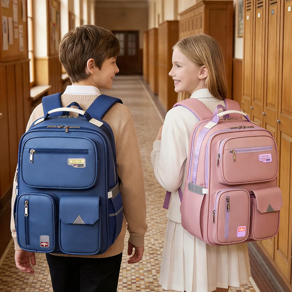 Grades 1-6 Large Capacity Lightweight School Backpack,Spine-Protecting Kids Bookbag for Elementary Boys Girls,Ergonomic Daypack