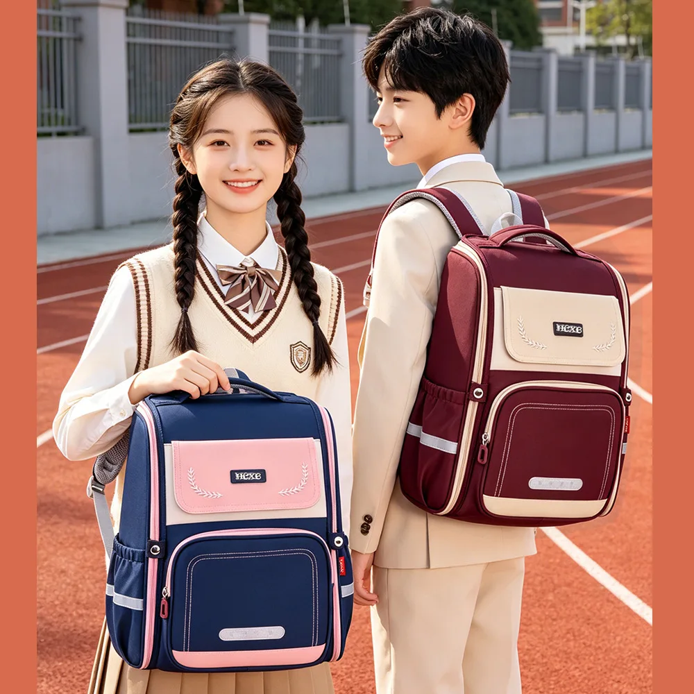 Back Support Backpack for Elementary Students,Large Capacity School Bag for Kids,Ergonomic Children Bookbag