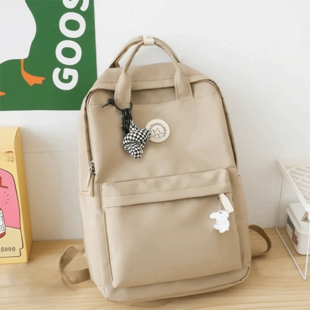 Fashion Waterproof Women Backpack Nylon Solid Color Travel Backpack Ergonomic Large Capacity Laptop Book Bag Business Travel