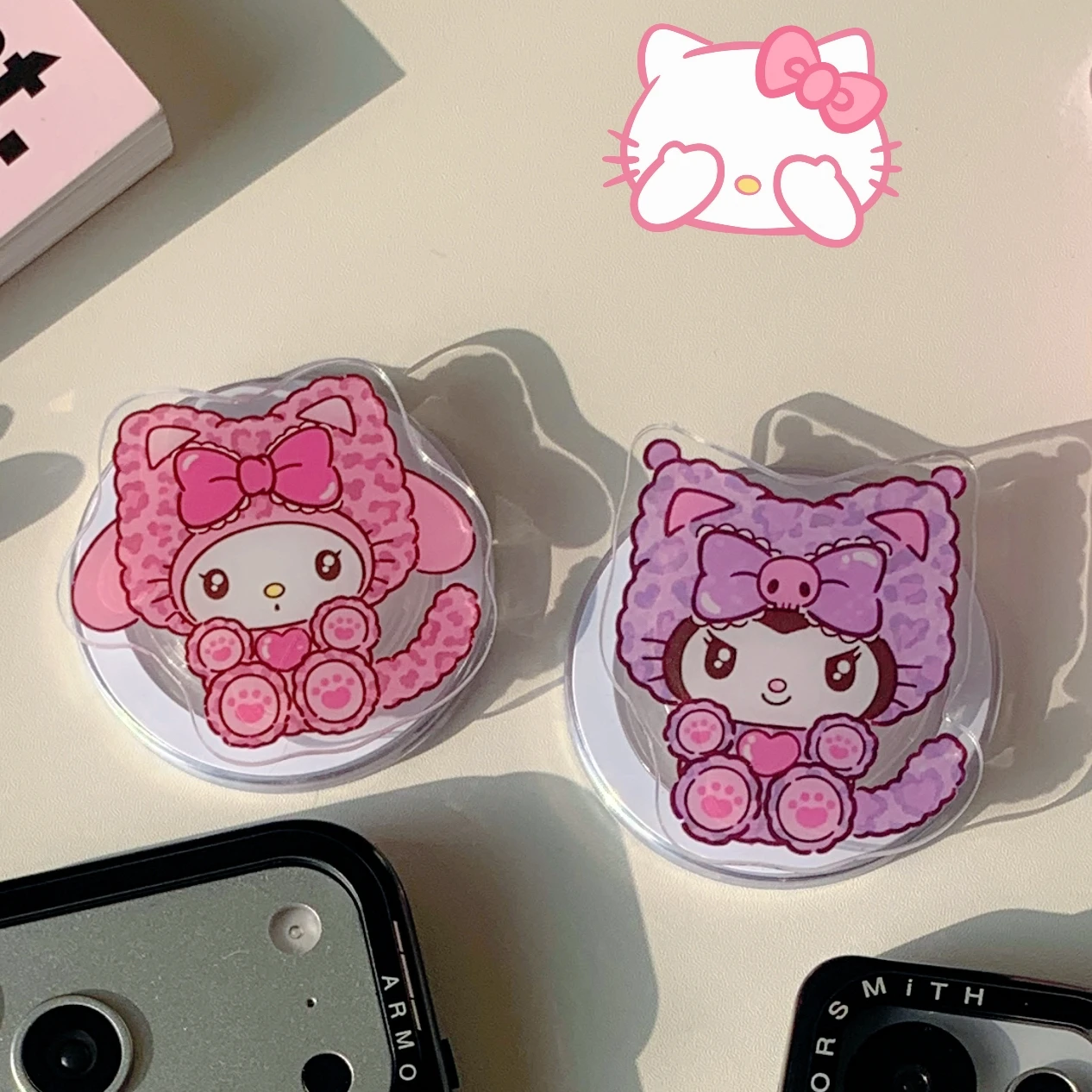Adorable With Melody &Kuromi Magnetic Phone Holder For IPhone&Samsung&Magnetic Mobile Phone Case Anti-Slip&Detachable Girls Gift