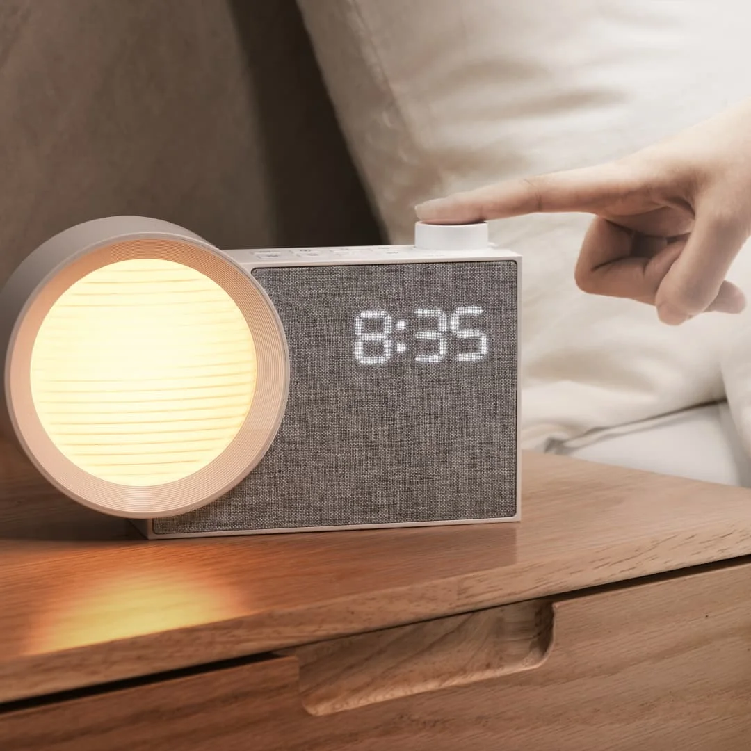 WILIT LED Night Light Alarm Clock with White Noise & Timer Bedside Lamp - Warm Ambient Bedroom Decoration Gift Mood Light Sleep