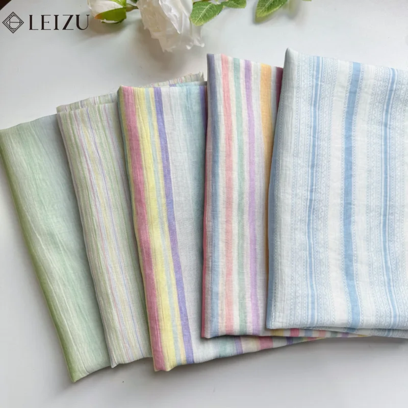 0.5/1Yard Strip Printed Fabric Brocade Cotton Floral Cloth Soft Breathable for DIY Handmade Clothing,Dress,Scarf Sewing Material