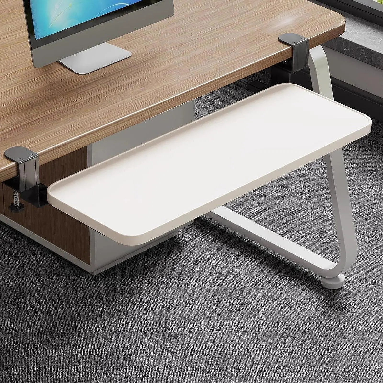 Desk Extender Board Ergonomic Portable Adults Table Mount Desk Extender Tray,Elbow Arm Keyboard Tray for Home Office Bedroom