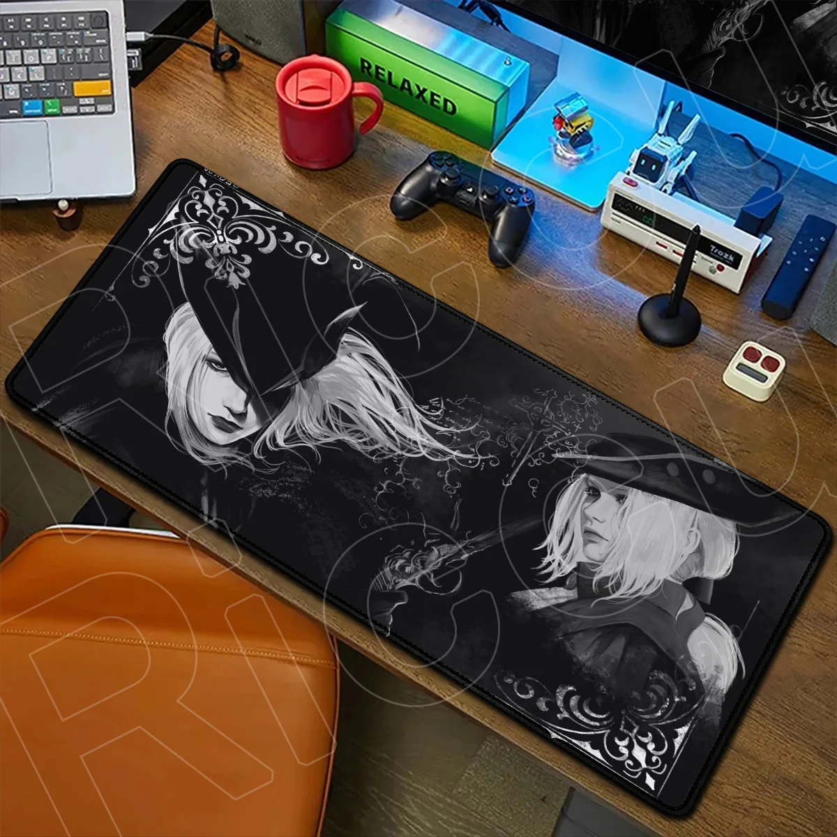 Ergonomic Office Rubber Computer Home Custom Desktop Mats Bloodborne Speed Game Mouse Pad Large Locking Edge Keyboard Laptop Rug