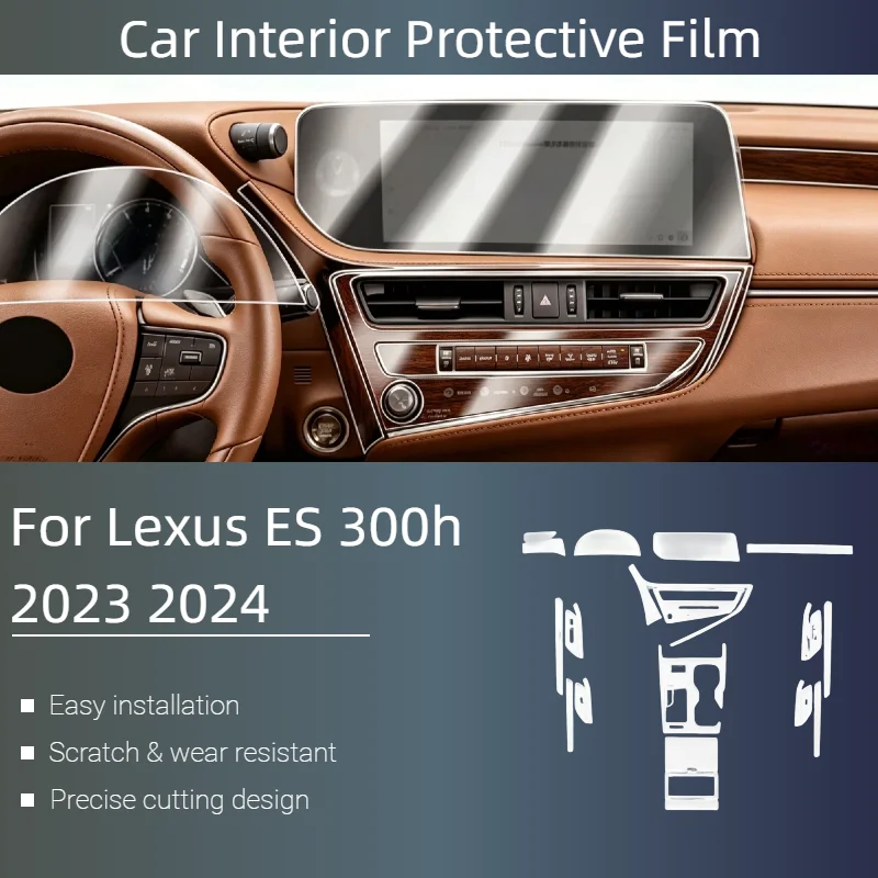 Premium TPU Interior Film For Lexus ES 300h 2023 2024 Car Navigation Screen Gearbox Protective Film Anti-Scratch Accessories
