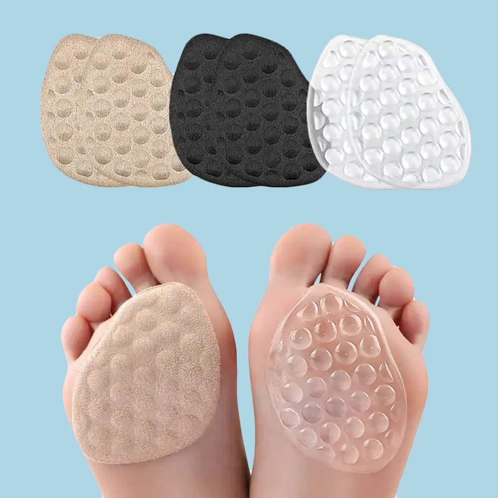 Silicone Forefoot Pads for Women Shoes Anti slip Foot Pain Relief Insert Massage Pads for High Heels Sandals Gel Shoe Insoles
