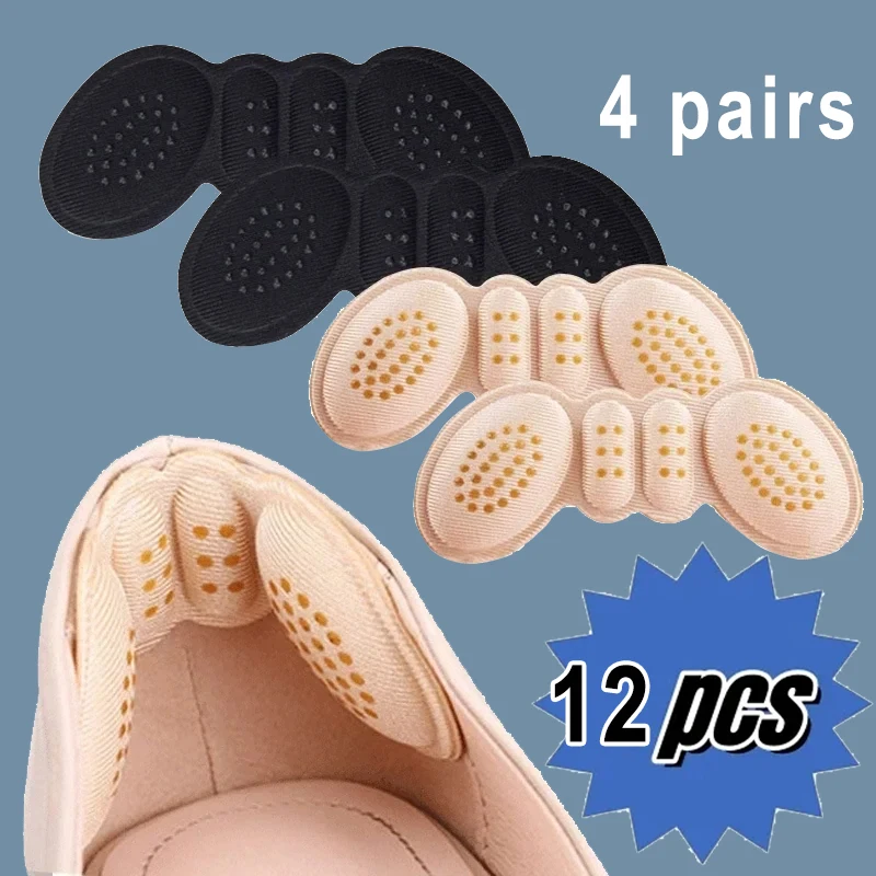 4Pairs Heel Pads for Shoes Too Big Heel Grips Liner Cushions for Woman Loose Shoes AntiWear Foot Pads for High Heels Pain Relief