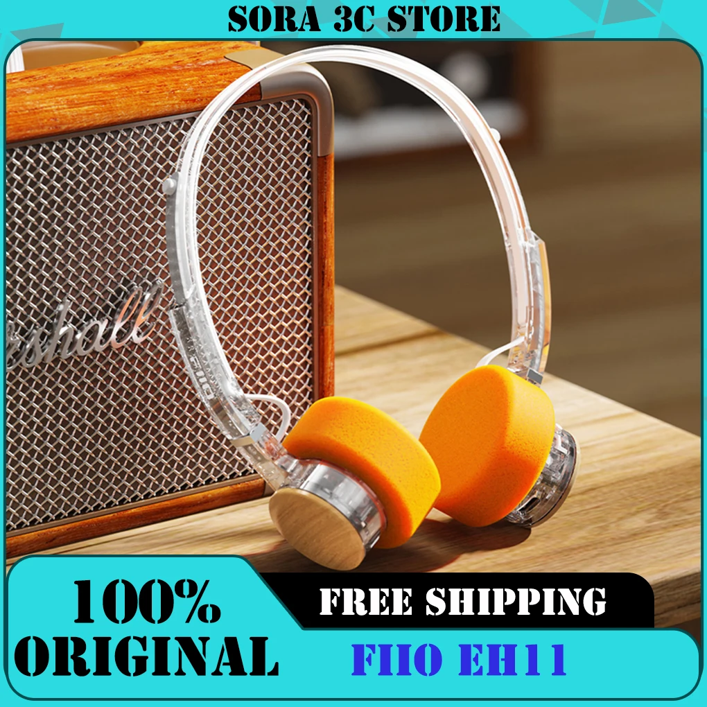 FiiO EH11 Retro Bluetooth Headphones Portable Mini Over-Ear Design Headset 40mm Large Dynamic Driver Mechanical Shell Headphones