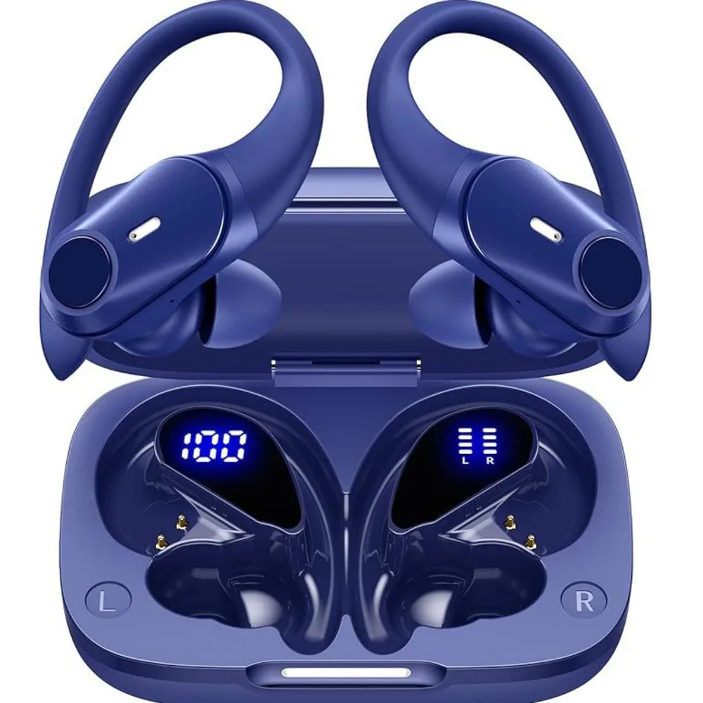 Noise Reduction Ear-hook Wireless Sport Earbuds Ai Smart Translation Bluetooth Earphones With Digital Display Charging Case